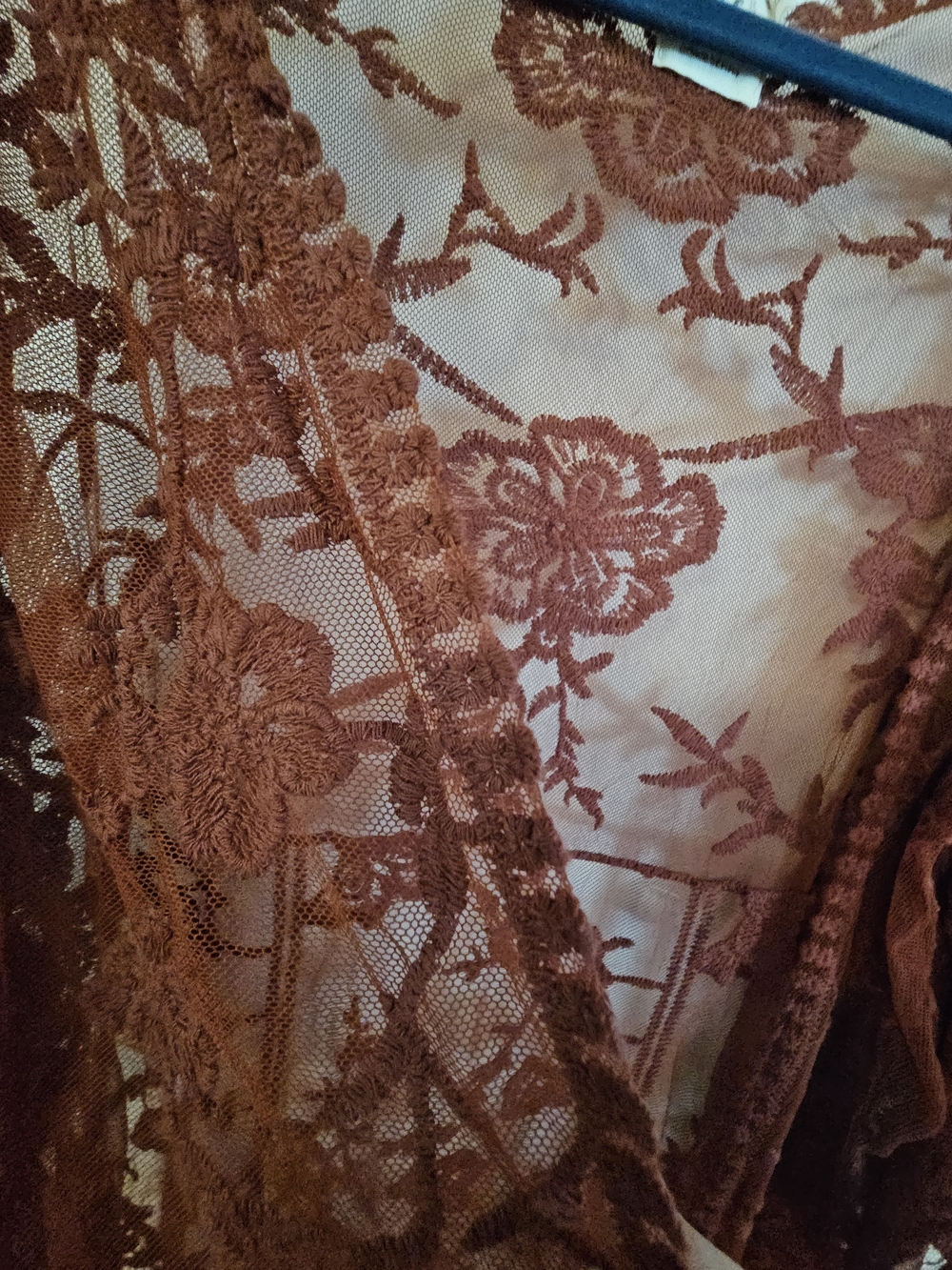 Boho Long Lace Kimono- Burgundy - Picture 5 of 9
